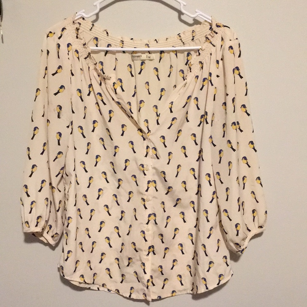 Old Navy cream colored button down blouse